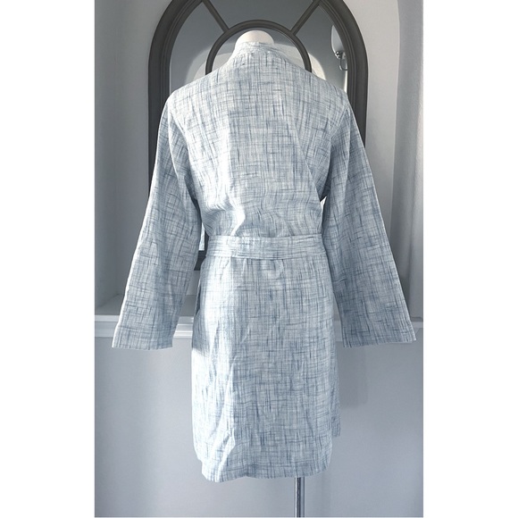 Hudson Park Collection Strié Print Waffle Bathrobe in Blue Size L/XL New w/Tag - Picture 4 of 6